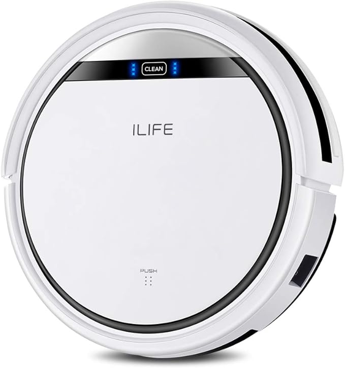 ILIFE V3s Pro Robot Vacuum Cleaner, Tangle-free Suction , Slim, Automatic Self-Charging Robotic Vacuum Cleaner, Daily Schedule Cleaning, Ideal For Pet Hair,Hard Floor and Low Pile Carpet,Pearl White